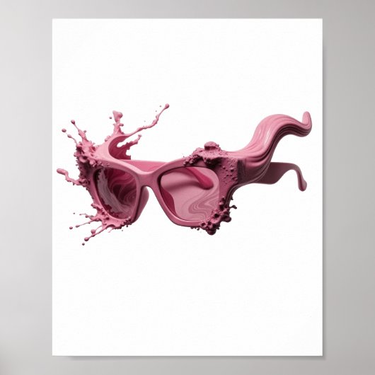 Striking Zilver ABSTRACTE KUNST Modeprint Poster (Voorkant)