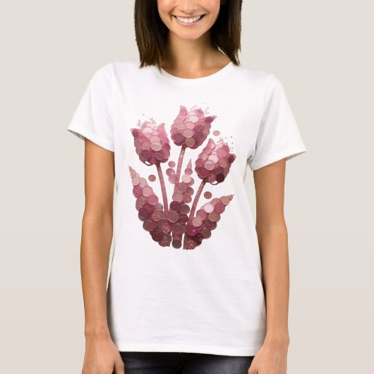 Striking Zilver ABSTRACTE KUNST Ontwerp T-shirt (Voorkant)