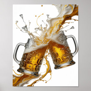 Striking Zilver CHEERS TO GOOD TIMES Tekst Ontwerp Poster