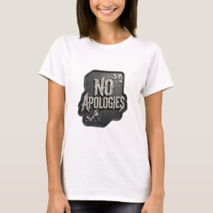 Striking Zilver GEEN EXCUSES Slogan T-shirt