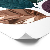 Striking Zilveren BLADERIGE T-ONTWERP Print (Hoek)