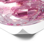 Striking Zilveren ROZE DIAMANT KAT Poster (Hoek)