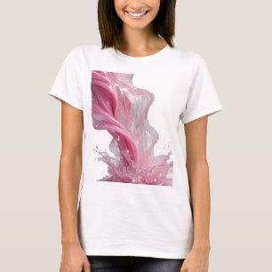 Striking Zilveren ROZE VLOEISTOF T-shirt ontwerp