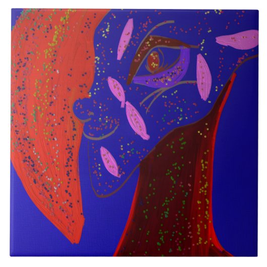 Strikingly Beautiful Creature Ceramic Tile Tegeltje (Voorkant)