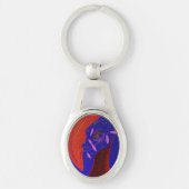 Strikingly Beautiful Creature Oval Metal Keychain (Voorkant)