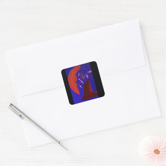 Strikingly Beautiful Creature Square Stickers (Envelop)