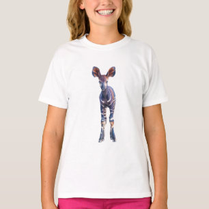 Strikingly gestileerde okapi bosdier kinderen t-shirt