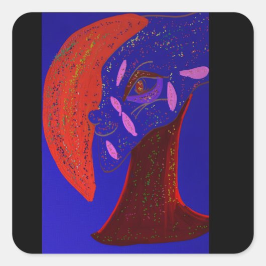 Strikingly Mooie Creatuur Vierkante Stickers (Voorkant)