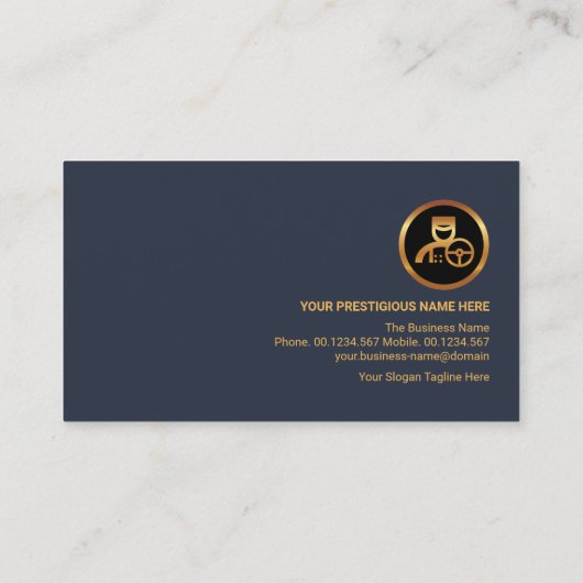 Strikingminimalistisch Gold Stripes Chauffeur Visitekaartje (Achterkant)