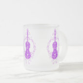 Strikt Paars Violin Design Matglas Koffiemok (Voorkant rechts)