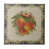 Strikt rapport van Retro Transferware Peaches Tegeltje (Voorkant)
