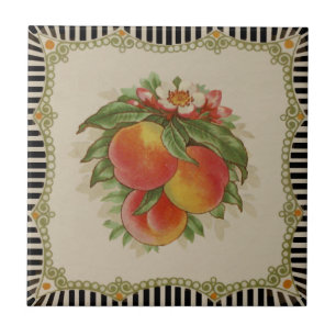 Strikt rapport van Retro Transferware Peaches Tegeltje