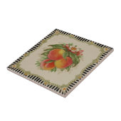 Strikt rapport van Retro Transferware Peaches Tegeltje (Zijkant)