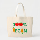 Strikt Vegan Funny Tomaten en wortelen Cartoon Grote Tote Bag (Voorkant)
