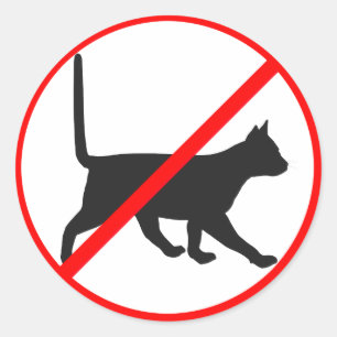 Strikt Verboden Voor Katten! Ronde Sticker