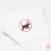 Strikt verboden voor katten! ronde sticker (Envelop)