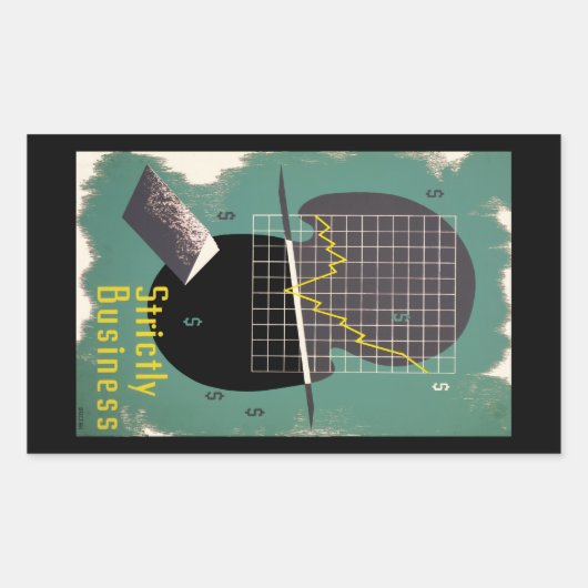 Strikt zakelijk rechthoekige sticker (Voorkant)