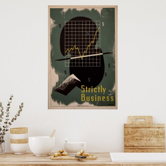 Strikt zakelijk  Retro WPA-Poster Poster (Keuken)