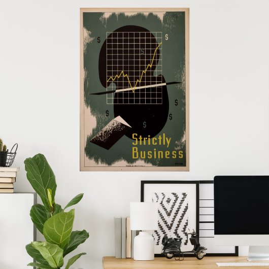 Strikt zakelijk  Retro WPA-Poster Poster (Thuiskantoor)