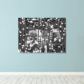 Strikt zwart-wit DUO Uitgerekt Canvas Print (Insitu (Houten vloer))
