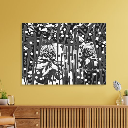 Strikt zwart-wit DUO Uitgerekt Canvas Print (Insitu (Woonkamer))