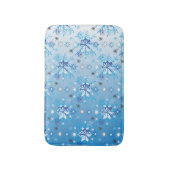 Strikte blauwe en witte sterren en sneeuwvlokken badmat (Voorkant Verticaal)