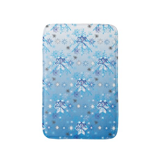 Strikte blauwe en witte sterren en sneeuwvlokken badmat (Voorkant Verticaal)