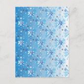 Strikte blauwe en witte sterren en sneeuwvlokken briefkaart (Voorkant)