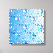 Strikte blauwe en witte sterren en sneeuwvlokken canvas afdruk (Voorkant)