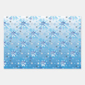 Strikte blauwe en witte sterren en sneeuwvlokken inpakpapier vel (Voorkant)