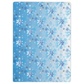 Strikte blauwe en witte sterren en sneeuwvlokken klembord (Achterkant)