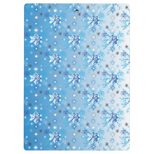 Strikte blauwe en witte sterren en sneeuwvlokken klembord (Achterkant)