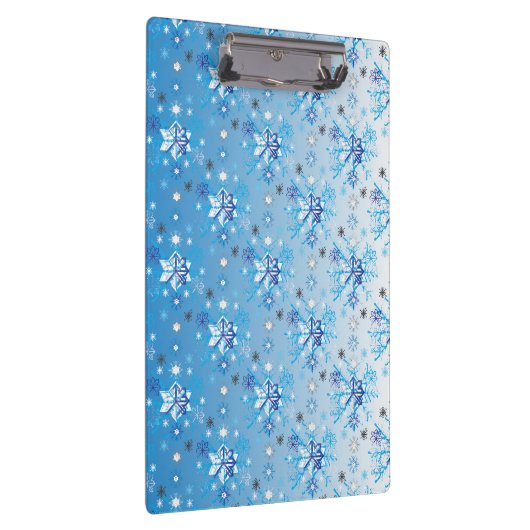 Strikte blauwe en witte sterren en sneeuwvlokken klembord (Rechts)