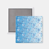 Strikte blauwe en witte sterren en sneeuwvlokken magneet (Voorkant / Achterkant)