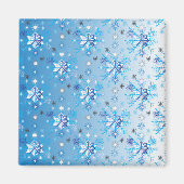 Strikte blauwe en witte sterren en sneeuwvlokken magneet (Voorkant)