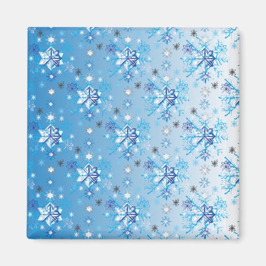 Strikte blauwe en witte sterren en sneeuwvlokken magneet (Voorkant)