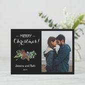 Strikte zwarte kerstfoto (Staand voorkant)