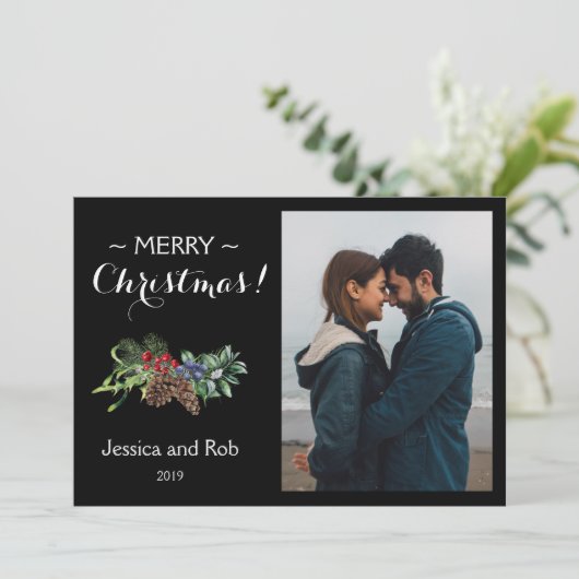 Strikte zwarte kerstfoto (Staand voorkant)