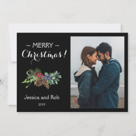 Strikte zwarte kerstfoto