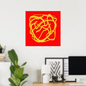 String and Rope Hope Art Design Graphics red Poster (Thuiskantoor)