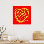 String and Rope Hope Art Design Graphics red Poster (Keuken)