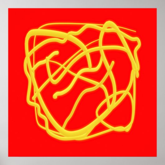 String and Rope Hope Art Design Graphics red Poster (Voorkant)