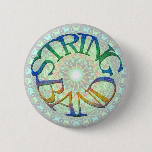 String Band Pin Ronde Button 5,7 Cm (Voorkant)