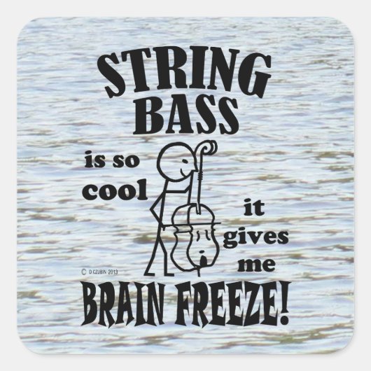 String Bass, Brain Freeze Square Sticker (Voorkant)