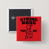 String Bass Play Boy Vierkante Button 5,1 Cm (Voorkant /achterkant)