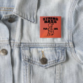 String Bass Play Girl Vierkante Button 5,1 Cm (In situ)