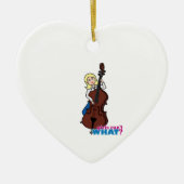 String Bass Player Girl - Light/Blonde Keramisch Ornament (Voorkant)