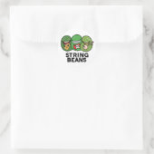 String Beans Grappige Plantaardige Pun Ronde Sticker (Tas)