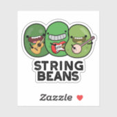 String Beans Grappige Plantaardige Pun Sticker (Vel)