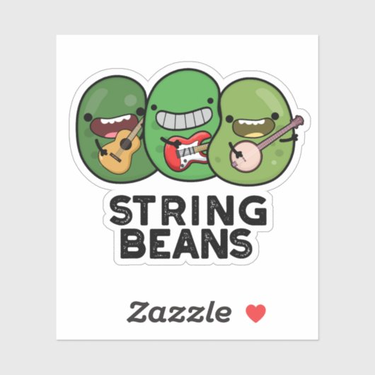 String Beans Grappige Plantaardige Pun Sticker (Vel)